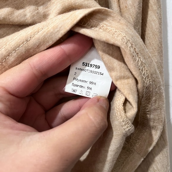 Golden Long Sleeve Blouse with Draped Neckline - Picture 3 of 3